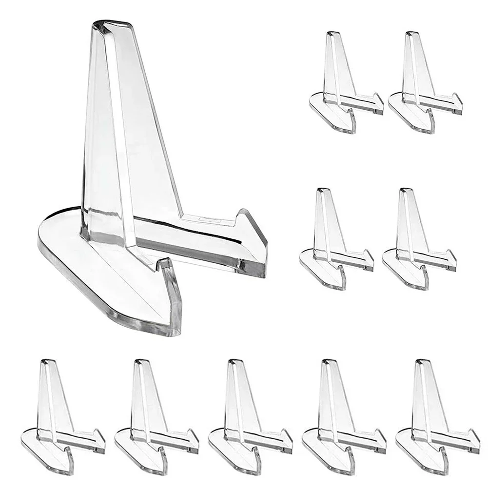 10pcs Acrylic Display Rack Commemorative Coin Capsule Display Stand Holders Transparent Triangle Display Stand Home Decor