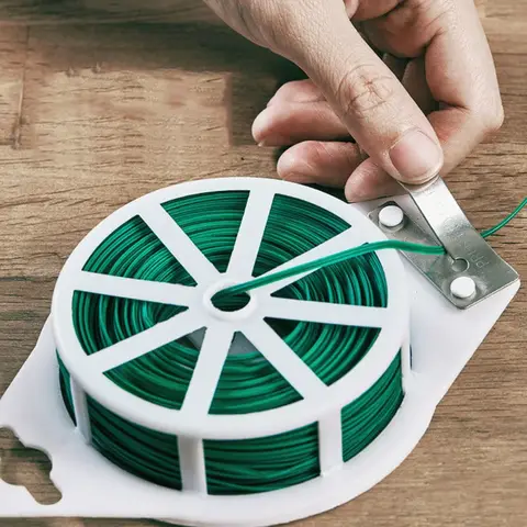 Corde de revêtement, corde fixe, fil enroulé, attaches de jardin, fil de fer, raccords de tuyaux en acier avec attaches pour plantes coupées, 20/30/50/100M