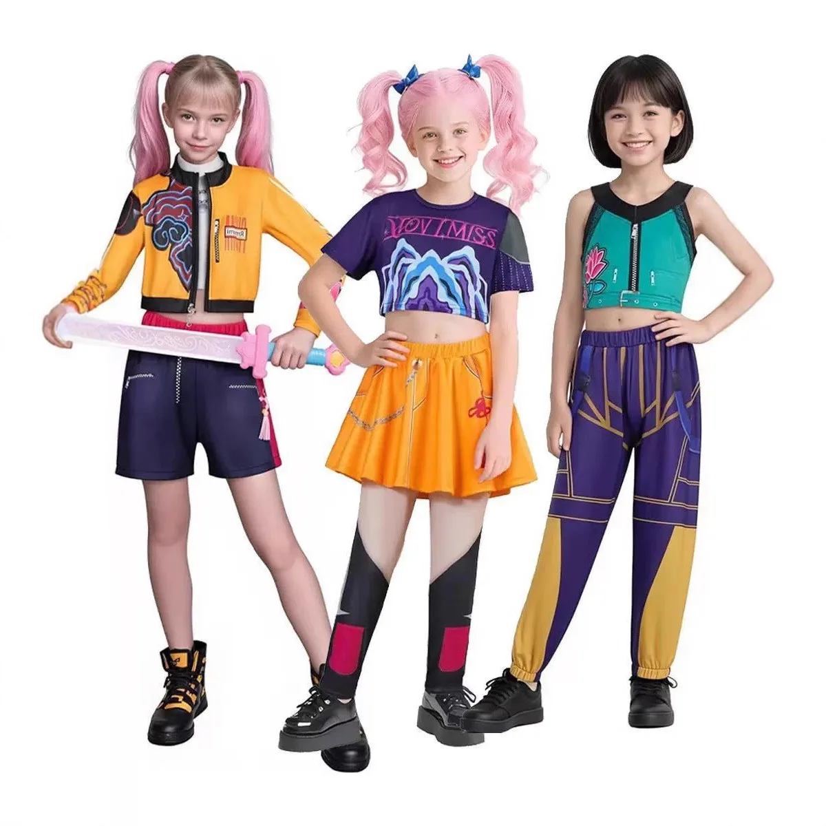 

halloween costumesDemon Hunters Halloween Kids Show Costumes Cosplay Heroes Costumes Girls Hunters love live cosplay anime