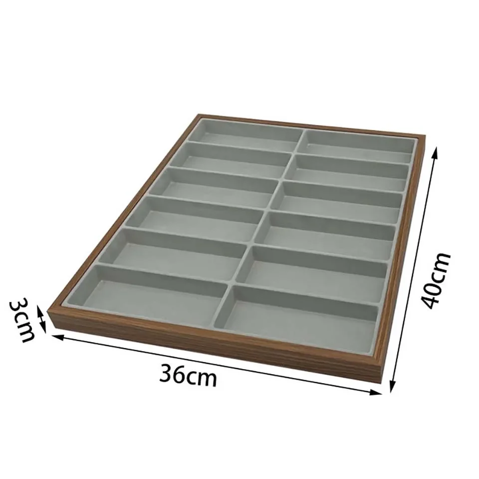 12 Grids Black Walnut Wooden Glasses Storage Rack Velvet Liner Sunglasses Display Tray Eyewear Eyeglasses Storage Organizer Box