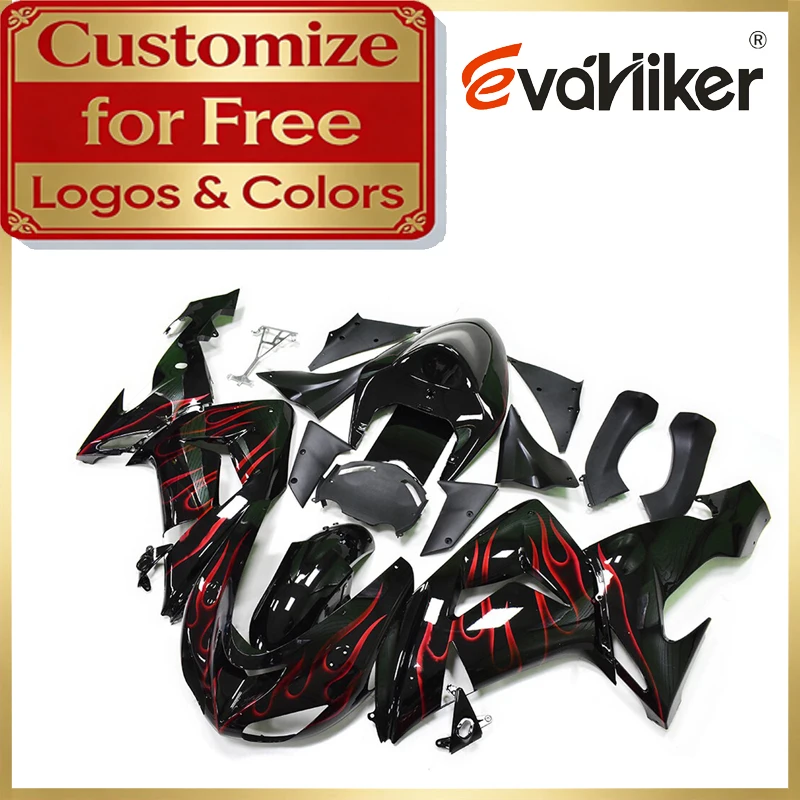 

Motorcycle Fairing For ZX10R 2006 2007 Injection ABS Fairing Kit ZX-10R 06 07 red flames Custom Colors And Graphics Available