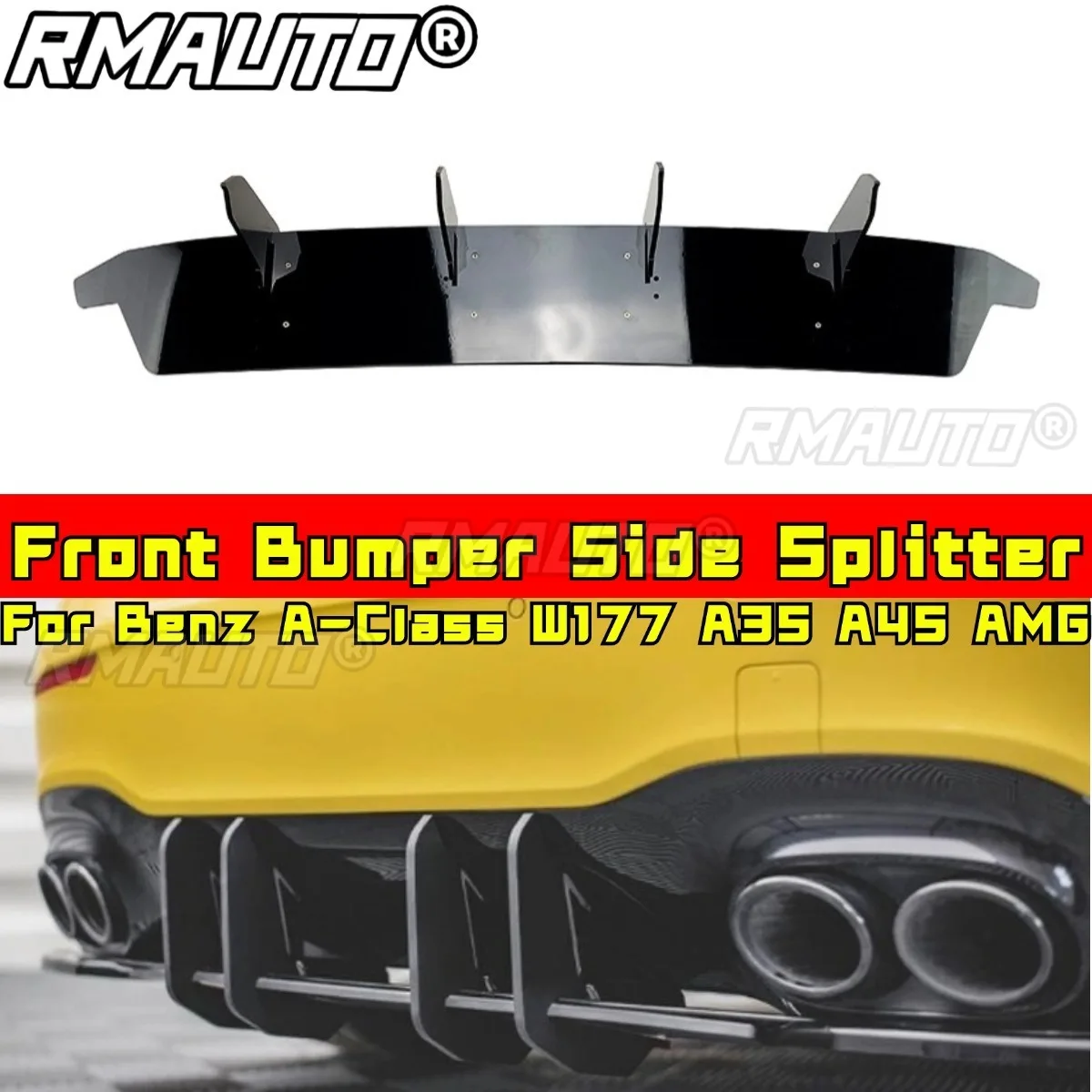 

Front Bumper Side Splitter Modification Part For Benz A-Class W177 A35 A45 AMG Wind Knife Air Blade Tunning Part