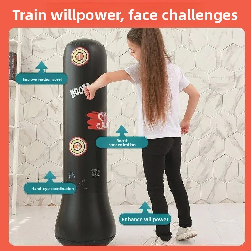 Children's Boxing Bag Unstable Toy Inflatable Standing Training Equipment for Punching Fitness Column Kids Play Equipment