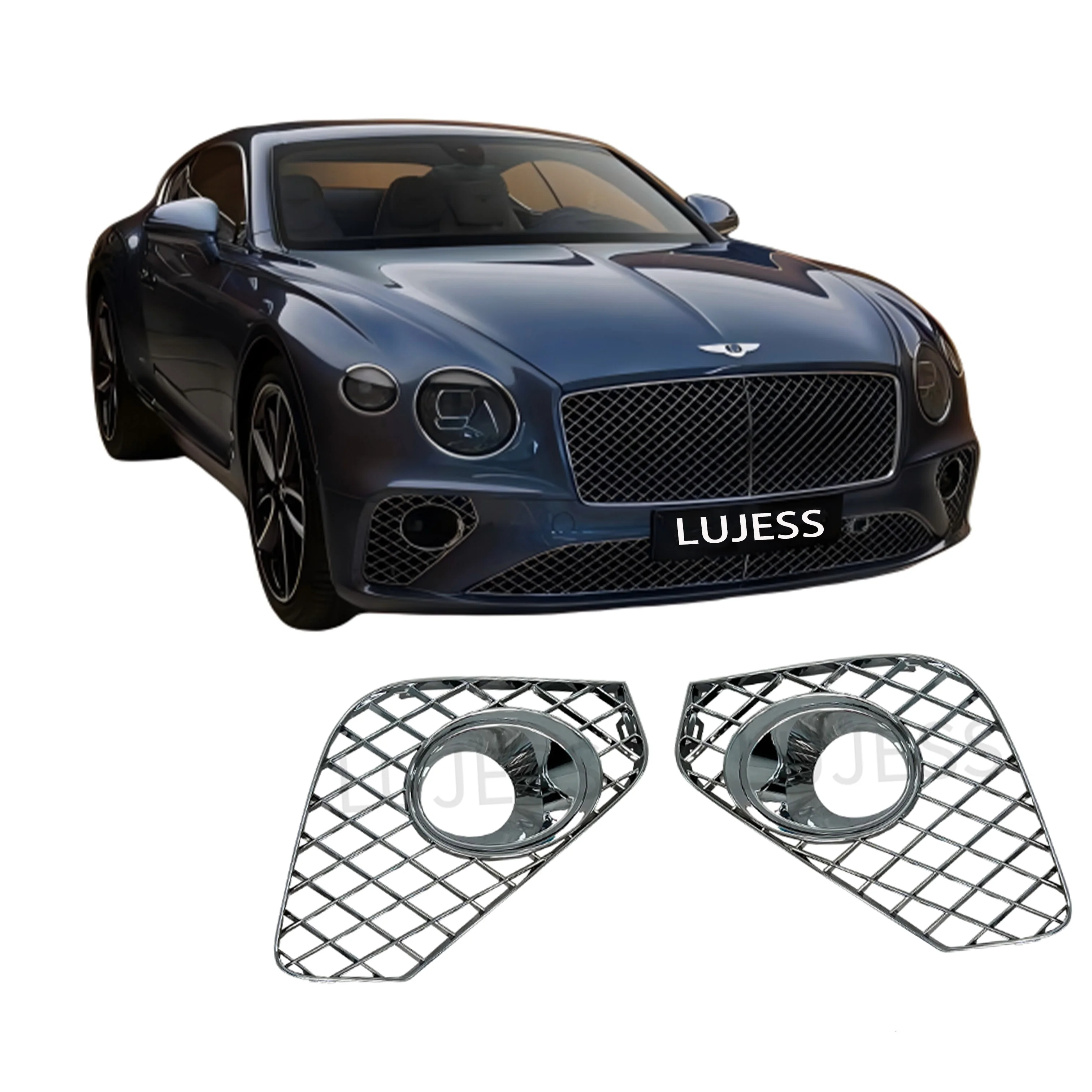 

High Configuration ACC Front Bumper Grille Mesh for Bentley Continental GT 2020 2021 Lower Chrome Grills OEM 3SD807647 3SD807648