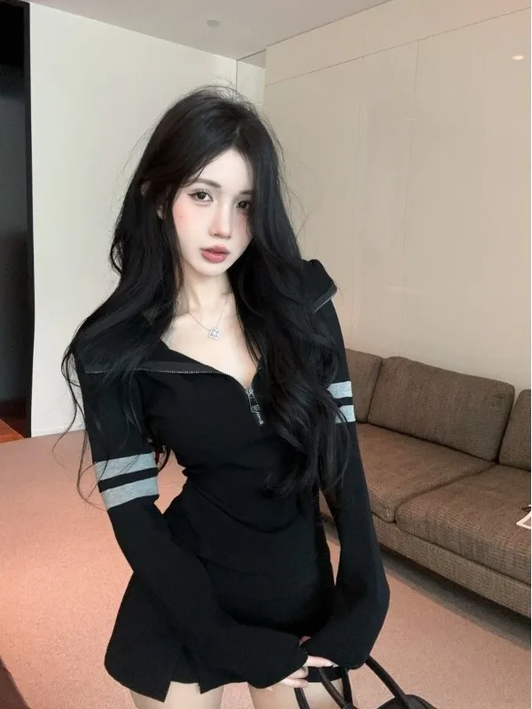 

Женская трикотажная кофта в гонконгском стиле Spicy Girl Ins с двойной отделкой, на флисовой подкладке, приталенная, повседневная, с длинным рукавом, базовая