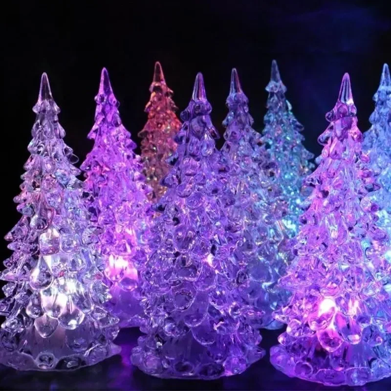 Christmas Tree Colorful Changing LED Desk Table Lamp Light with Seven Colors Romatic(Size:12 Cm X 5.5 Cm)