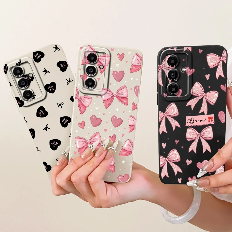 For Samsung Galaxy A05s Case SM-A057F New Bow Love Heart Painted Cover Soft Silicone Case For Samsung A05s A 05 Galaxy A05 Shell