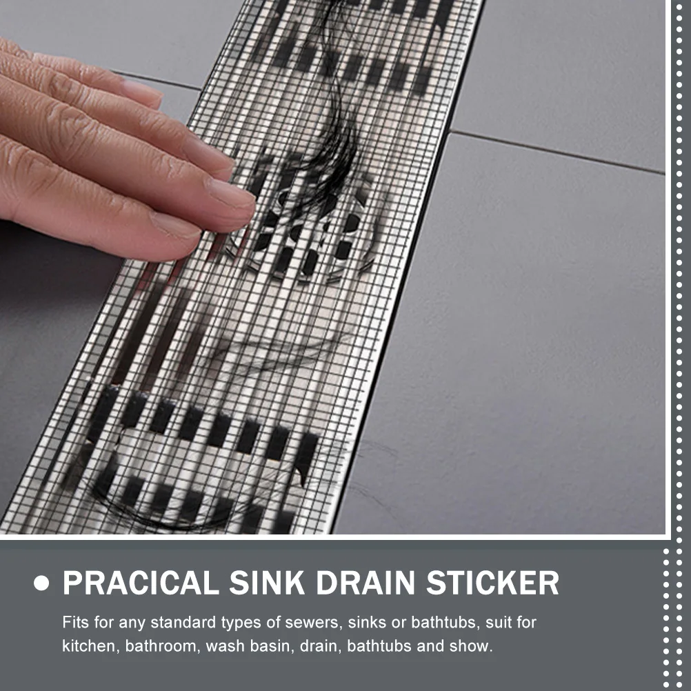 

1 Roll Disposable Shower Drain Stickers Mesh Design For Hair Blocking Fast Draining Bathroom Supplies Floor Drain Pads Anti Clog
