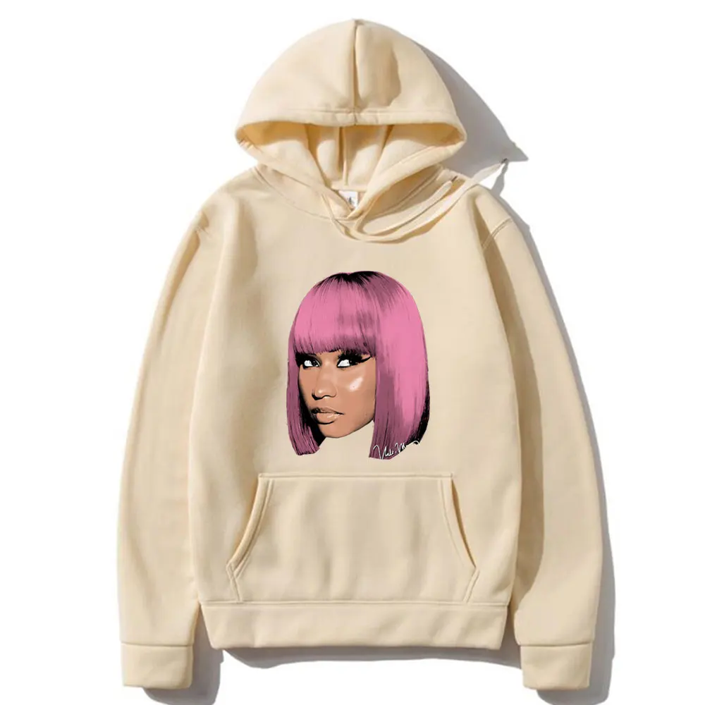 Rapper Nicki Minaj Head Graphic Print Hoodie Rare Queen of Rap Sweatshirt Album Cover Art Hoodies Men Women Hip Hop Rock Hoody