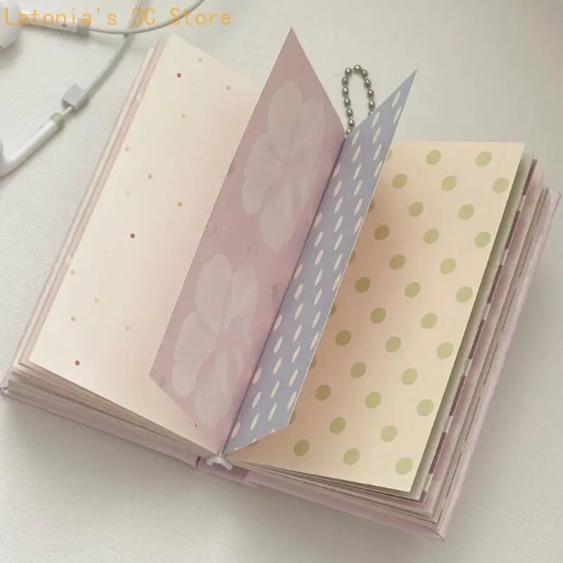 Small Hardcover Paper Notebook with Assorted Page Decoration 96 Sheets for To-Do Lists, Jorunaling, Classes, Meetings, and