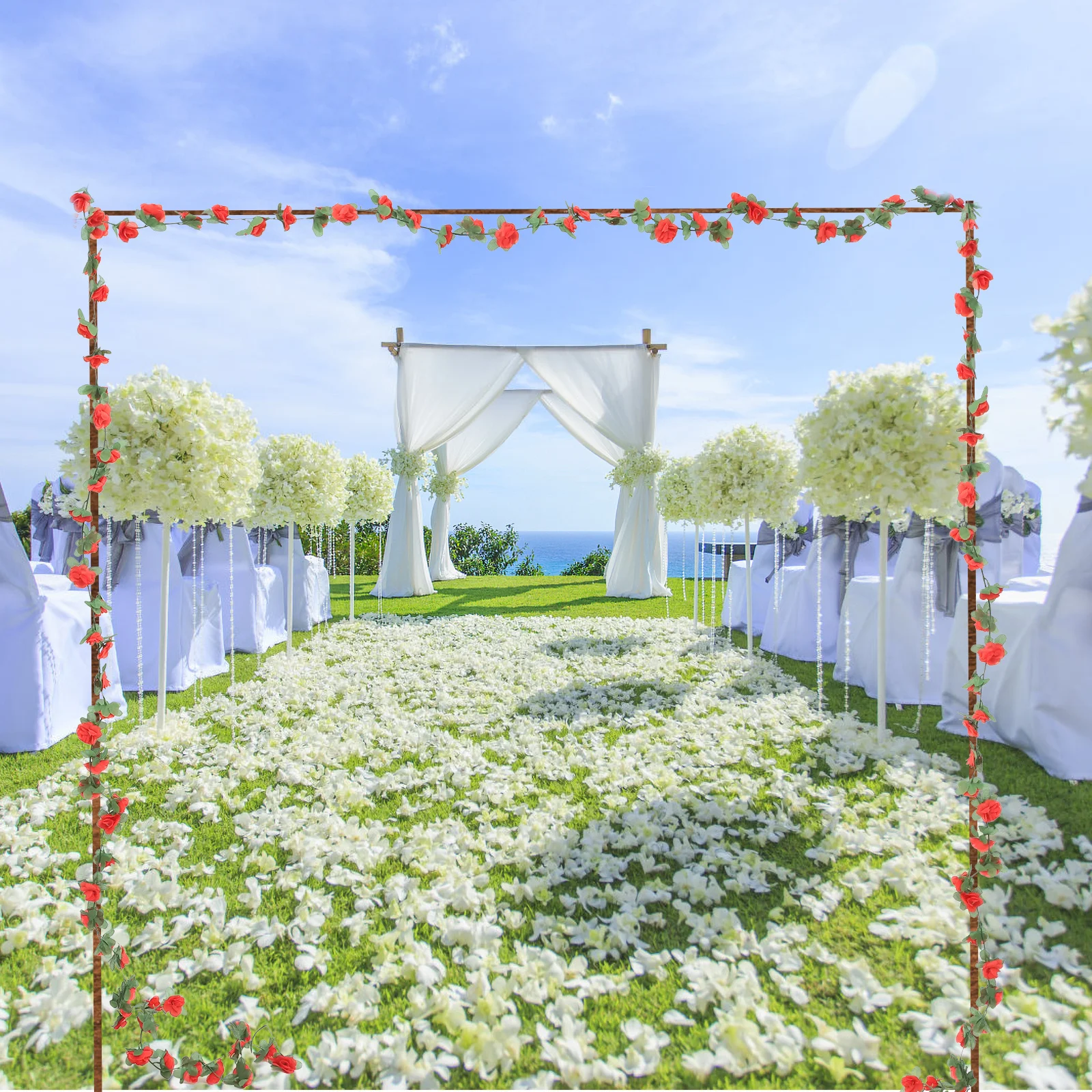 

Artificial Flower Vine Delicate Arch Flower Decor for Home Wedding Party Realistic Plants and Flowers Appearance