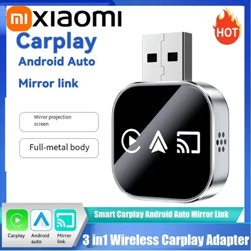 Xiaomi Upgrade 3 en 1 adaptador inalámbrico de enlace de espejo Carplay con cable instantáneo a conversión inalámbrica Plug & Play para Carplay con cable