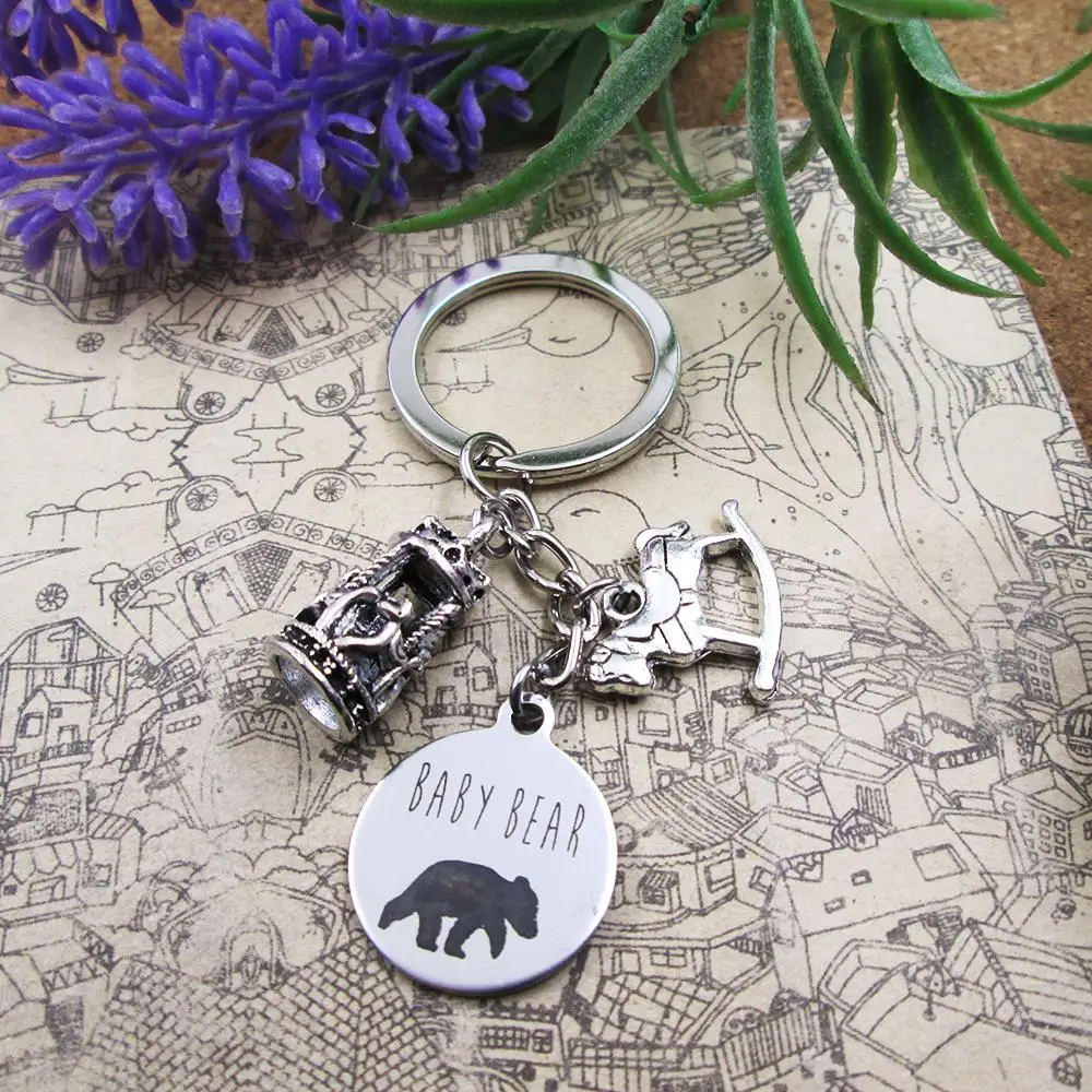 baby bear newborn amusement park makes Antique Charm keyring Gift Birthday