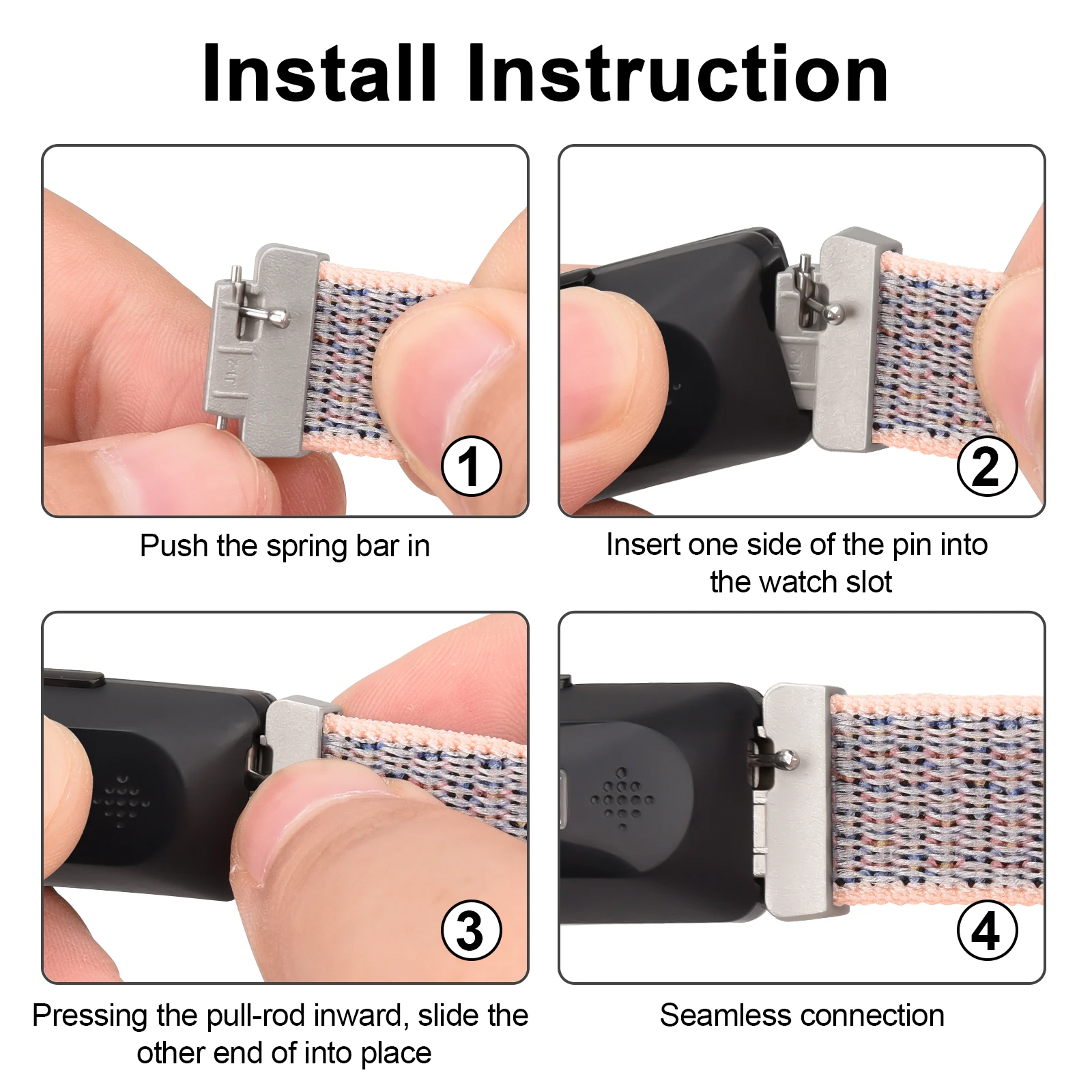 Ремешок нейлоновый для наручных часов, Браслет для Fitbit Inspire Hr/Inspire, 2 шт.