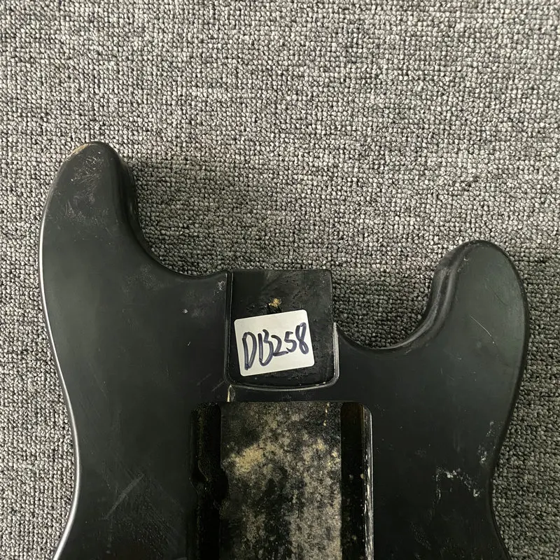 DB258 DIY Guitar Part Unfinished ST Guitar Body Black Color Solid Basswood with Cracks Special Sales