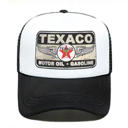 Punk Unisex Vintage Texaco Sign Trucker Hat Adult Regulowana czapka z daszkiem dla mężczyzn i kobiet 2023, letnie czapki hip-hopowe Snapback