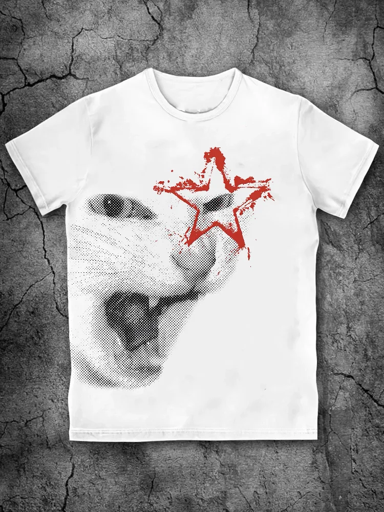 Men's and women's casual printed short-sleeved T-shirts