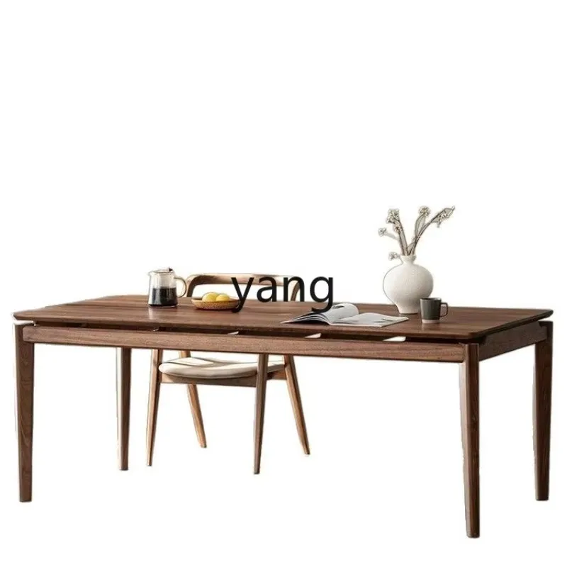 

LMM all solid wood home dining table modern simple living room log workbench large board table