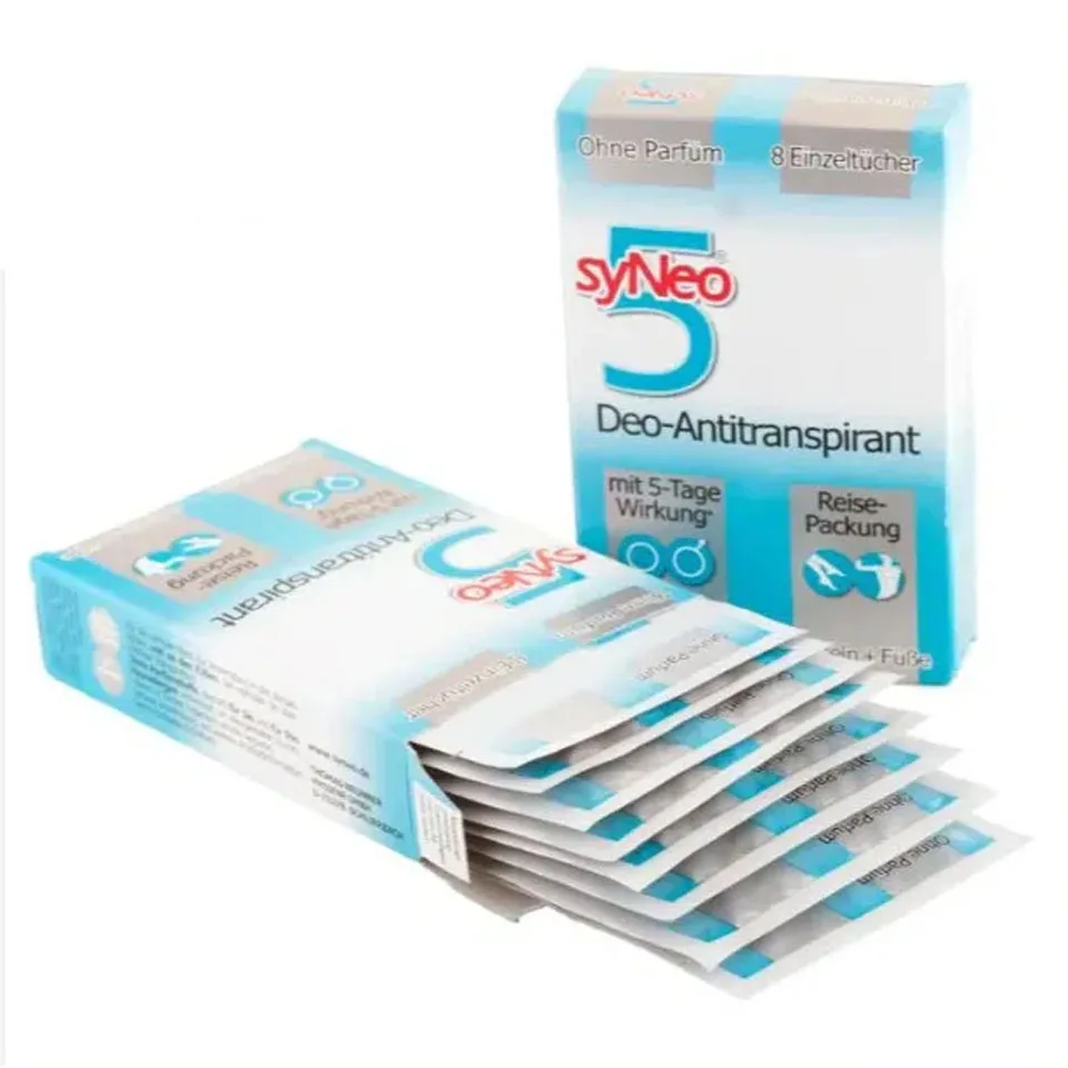 

Germany syNeo Wipes Removing Body Underarm Odor Excessive Sweating, lasting Portable Travel 8pcs/box