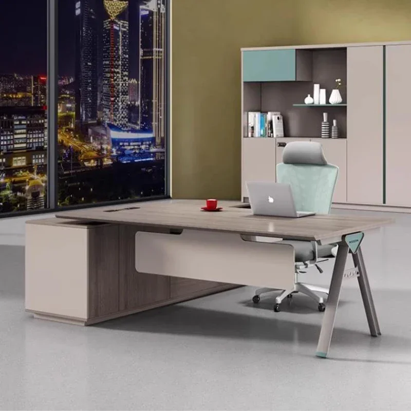 

Simple Design Computer Office Desks With Drawers Modern Storage Manager Office Desks Corner Luxury Furniture Escritorio LLOD