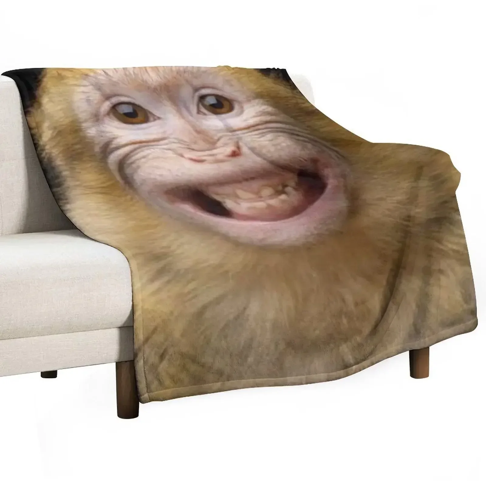 

loughing monkey Throw Blanket Large Sofa Quilt Blankets