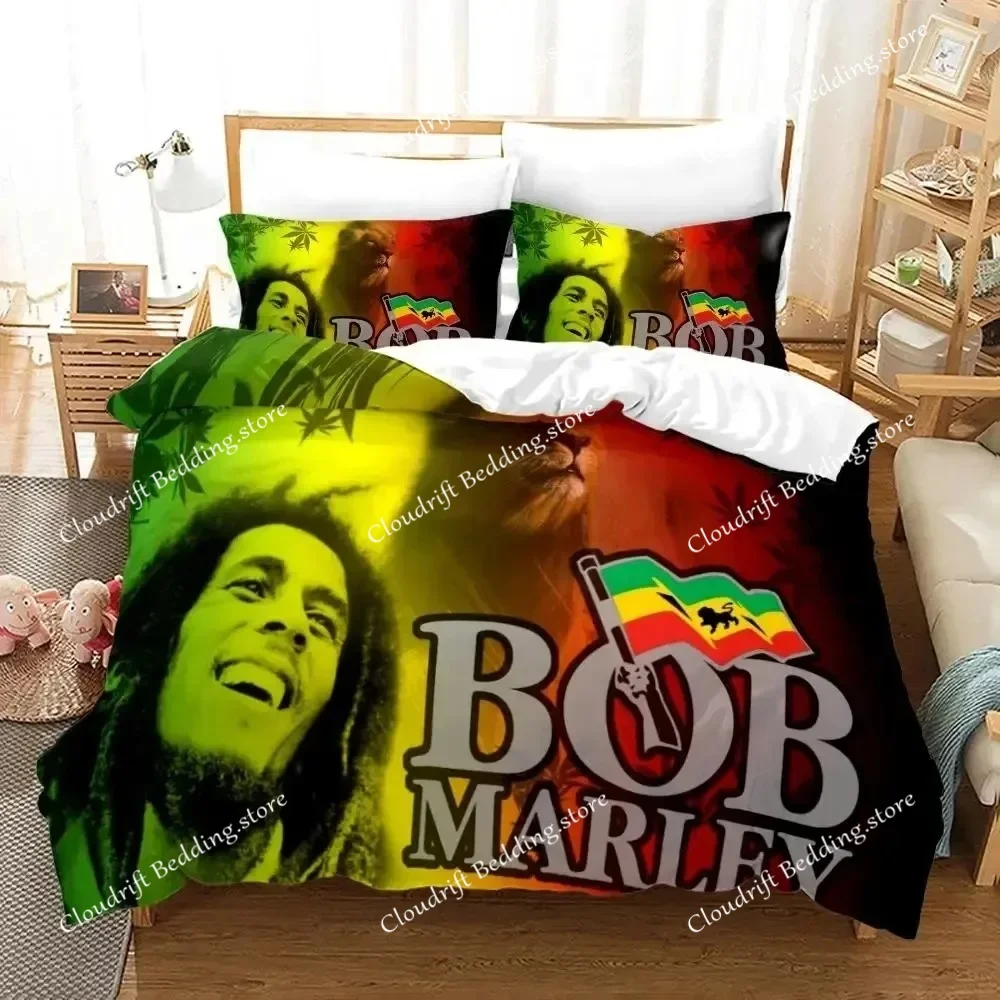 

Bob marley Music Duvet Cover Comforter Fear Bedding sets Soft Quilt Cover and Pillowcases for Teens Boy SingleDoubleQueenKing