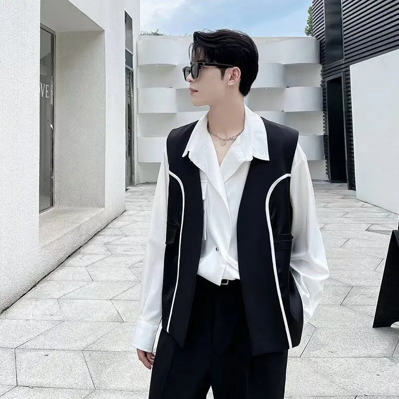 

Bla Faionable Men's Vest Spring Summer Small Fre Design Functionali Sle Hairdrer Recommended Versatile Outerwear