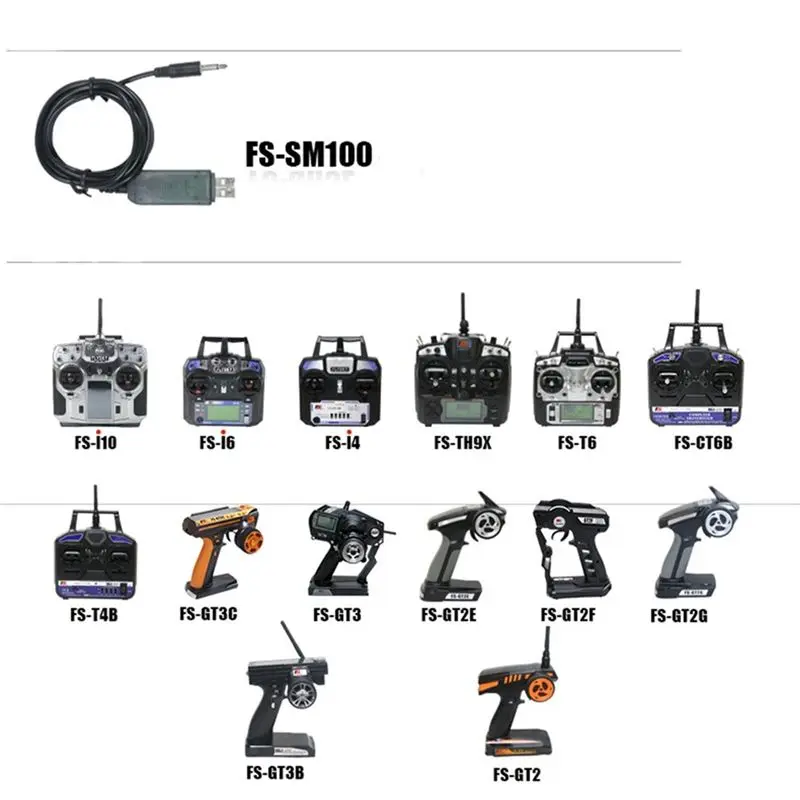 A01E-Plastic RC USB Flight Simulator FMS Cable For FLYSKY FS-SM100 SM100 For FS-I6 I10 I6X FS-T6 FS-CT6B TH9X RC view 5