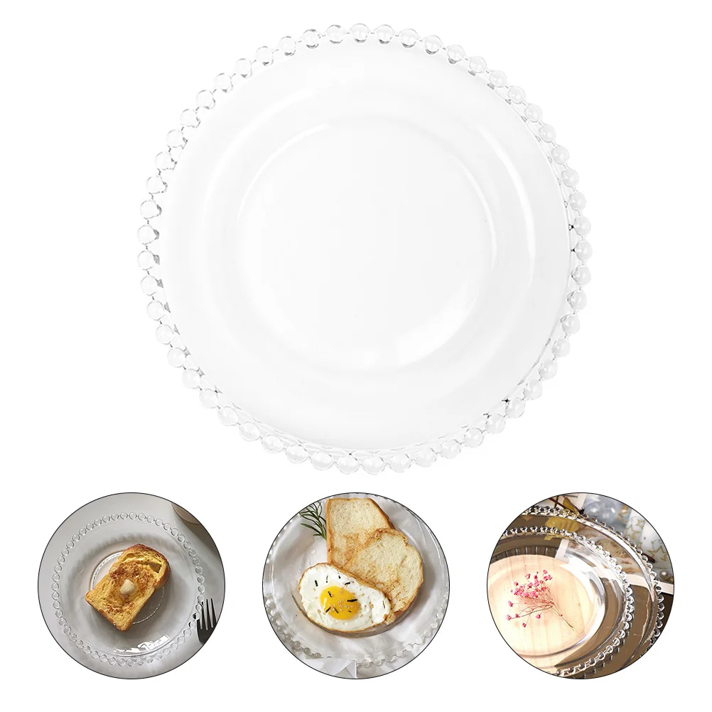 

1Pcs Premium Glass Plate Simple Design for Salad Dessert Fruit Dinner Party Decoration Plate Food Container Salad Pan