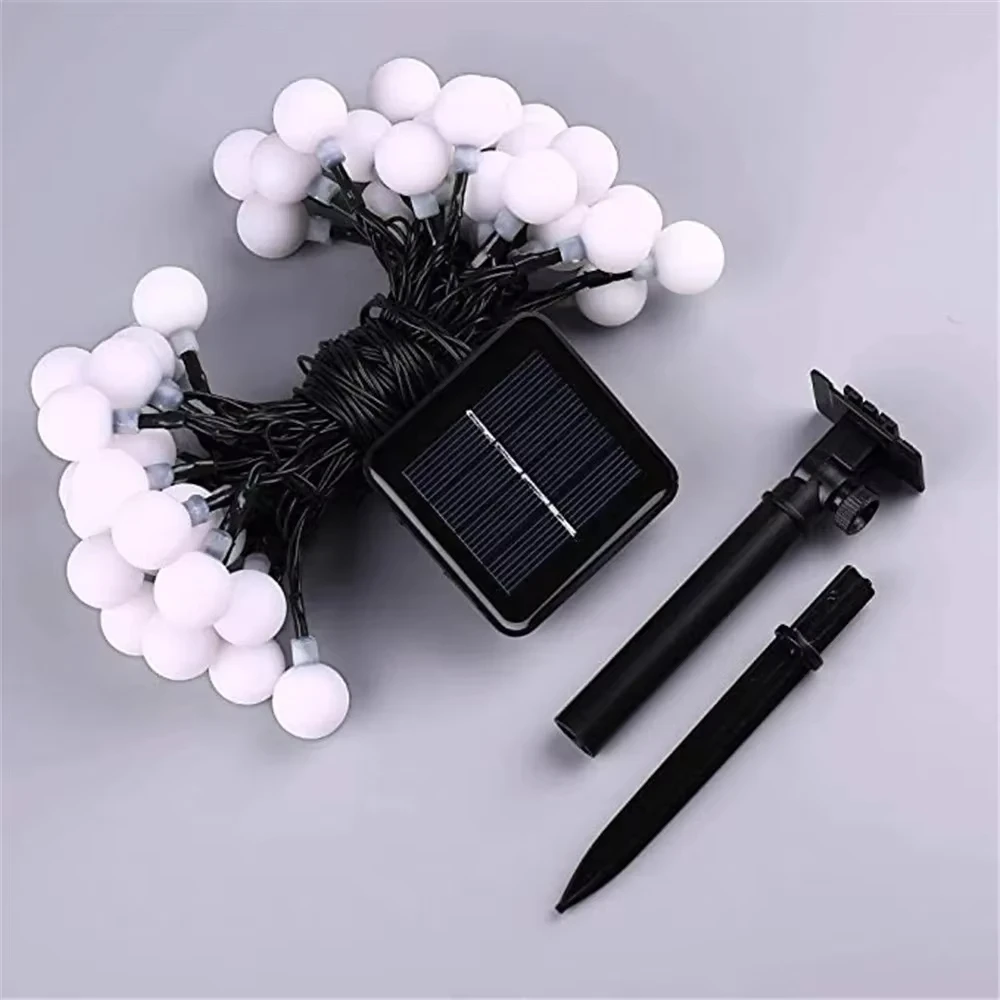 50 LED Solar String Lights Ball Shape Waterproof Outdoor 8 Modes for Garden Christmas Home Decor Party Lighting