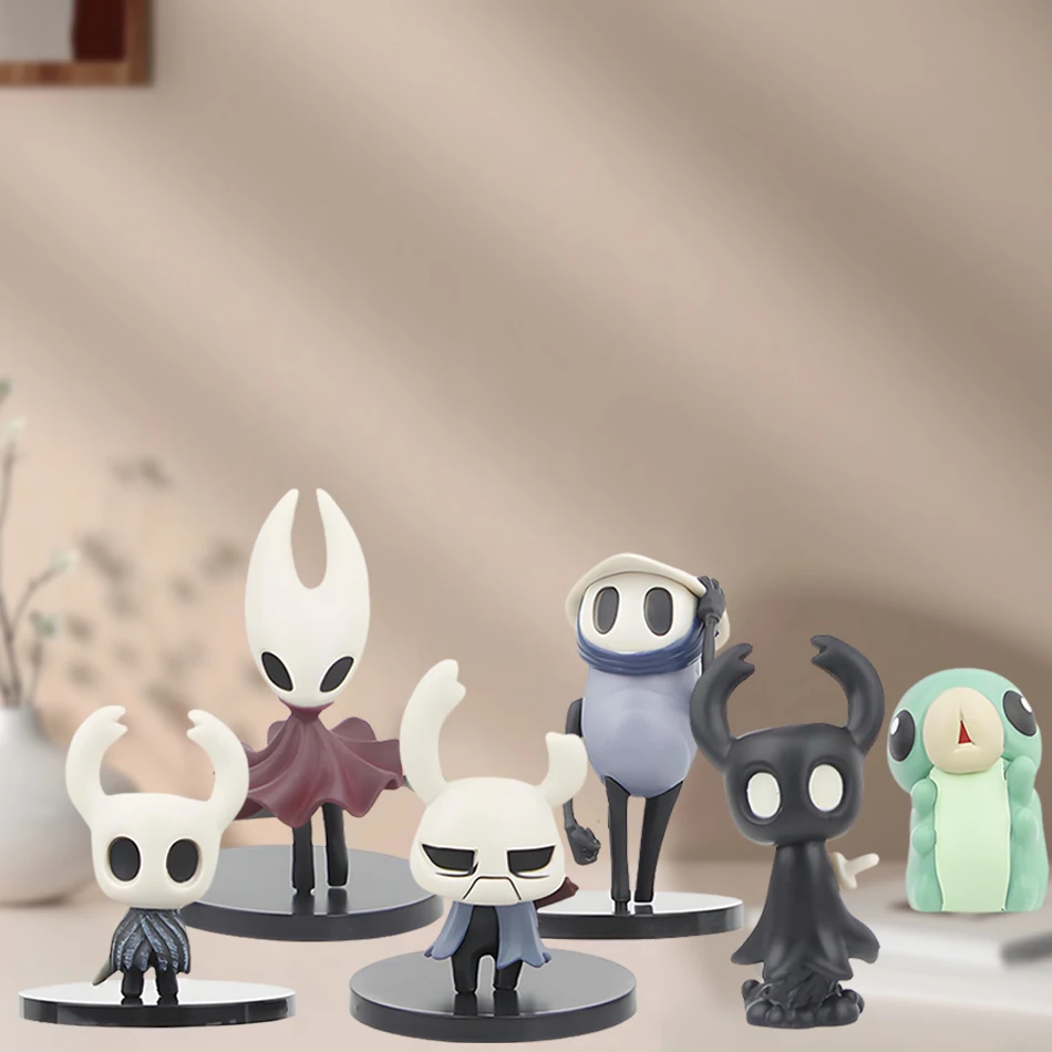 

6pcs/set Hollow Knight Silk Song Knight Hornet Quirrel Zote Grub Figure Cute Toys Model Doll Brinquedos