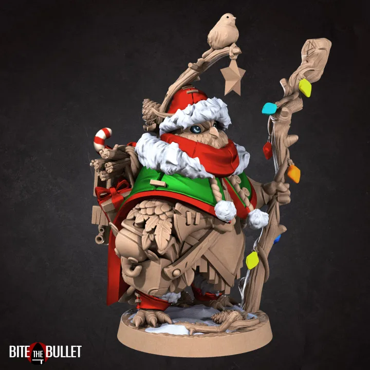 Modelo de resina en miniatura de Papá Noel, búho, gato, Kobold Man, elfo, juego de mesa Dnd, modelo de Ajedrez de guerra sin pintar