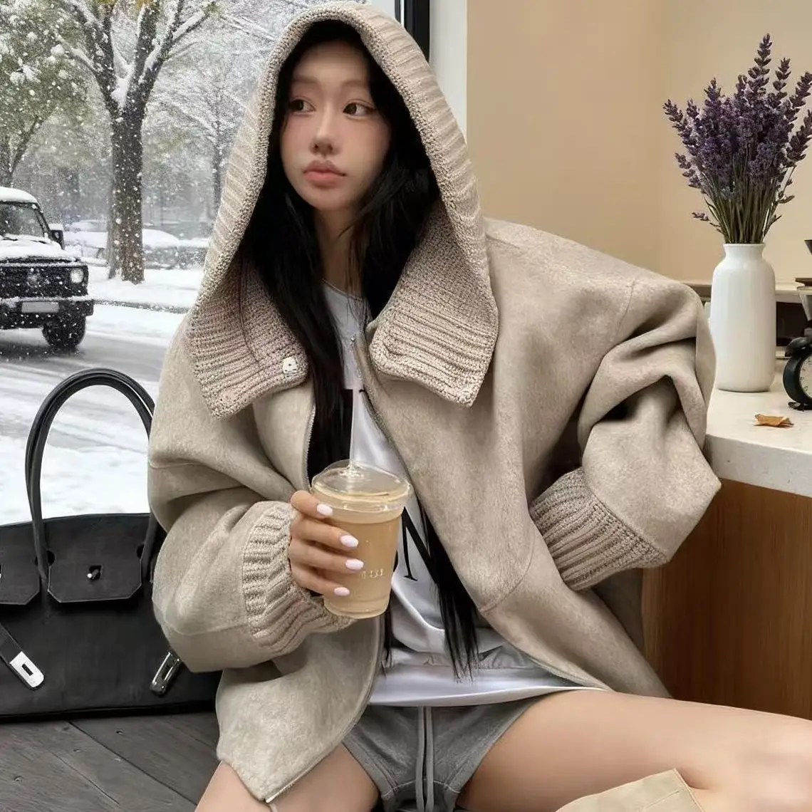 

Fashion Lapel Short Coat Women's 2025 Autumn and Winter New Loose and Thin Versatile Casual Jacket Top