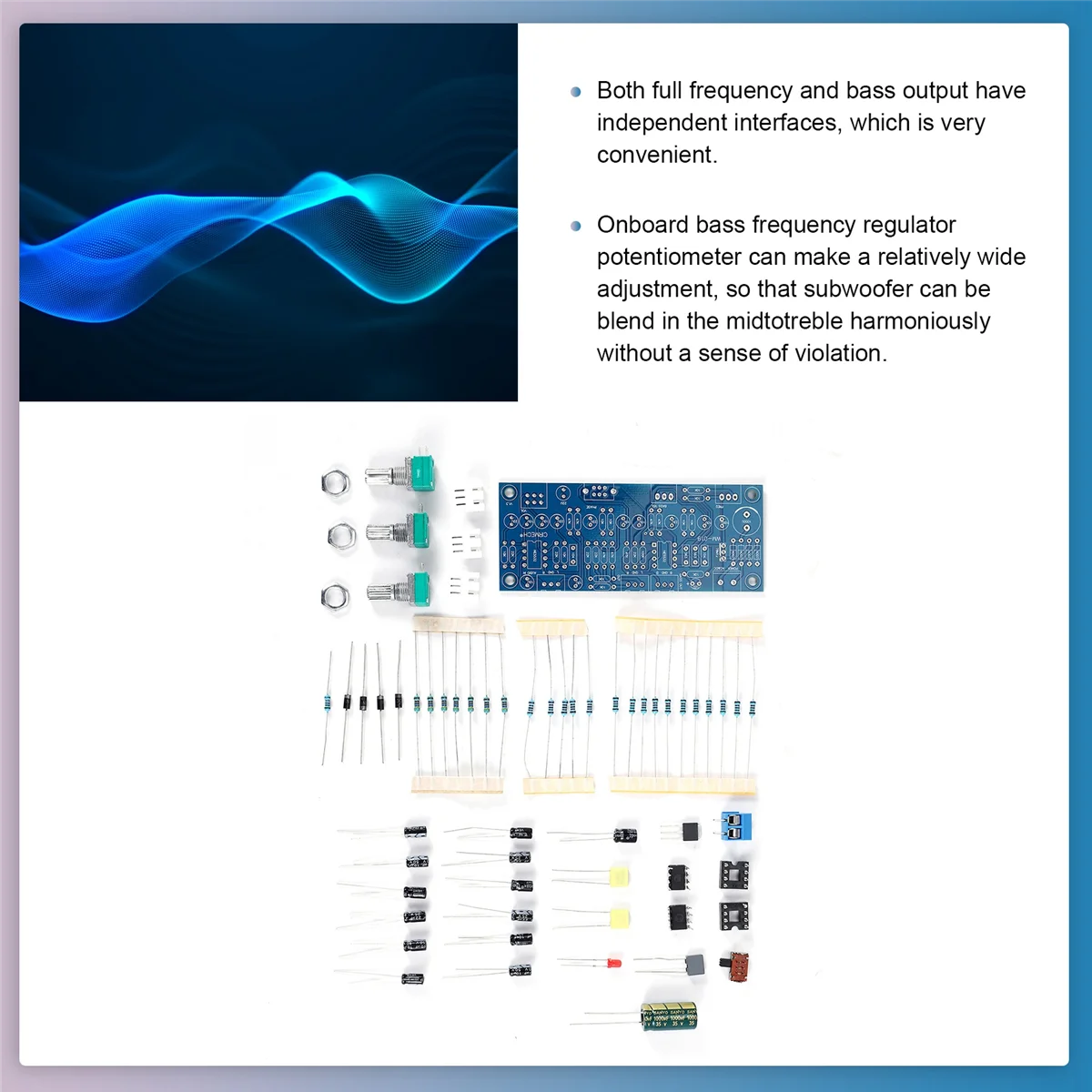 2.1 Channel Subwoofer Preamp Board Low Pass Filter Pre-Amp Amplifier Board Ne5532 Low Pass Filter Bass Preamplifier ABVD