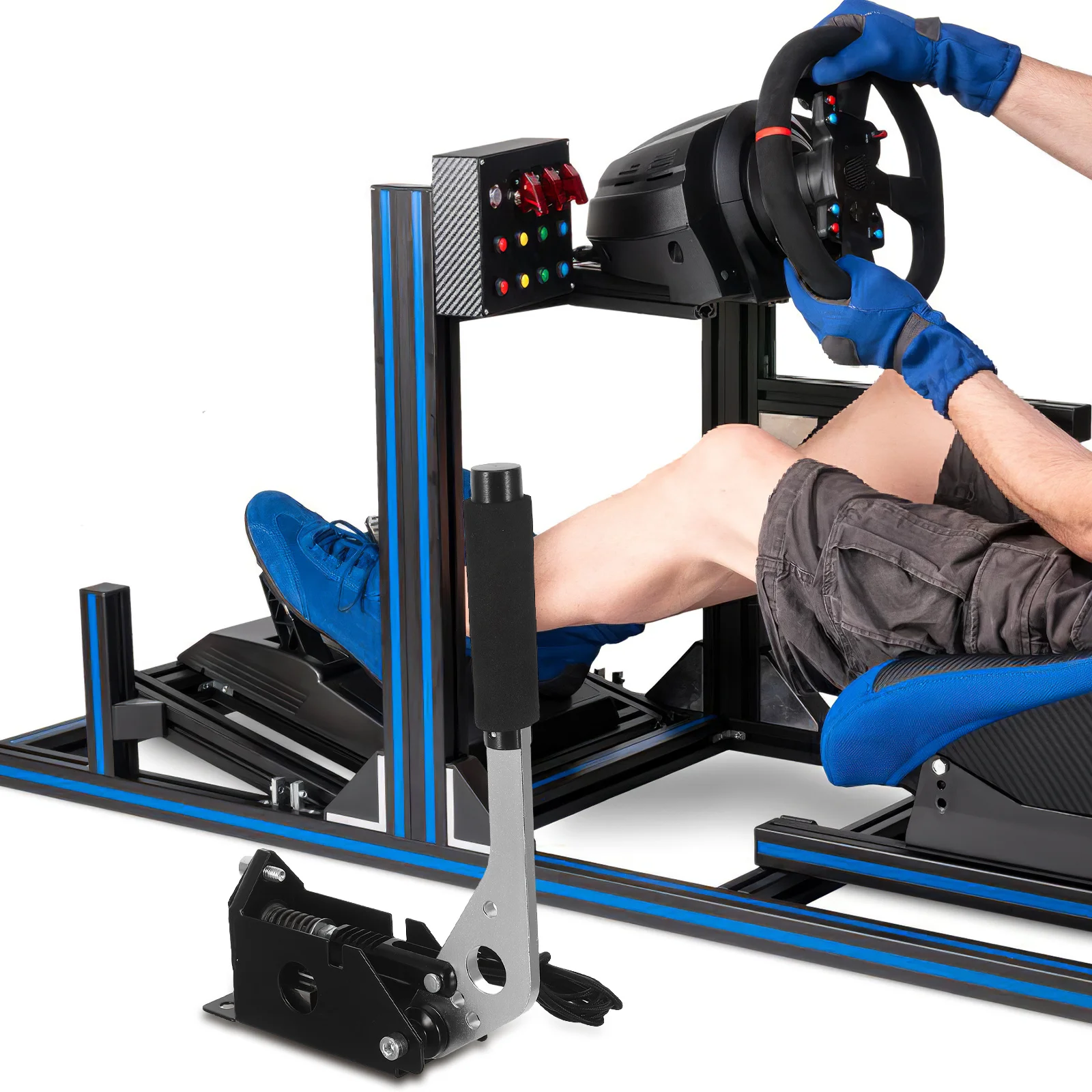 

Hydraulic USB Brake Lever for Racing Games Ergonomic Long Arm Handle Real Car Brake Feel for Rally Racing Enthusiasts