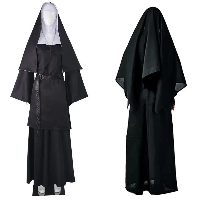 

The Nun Cosplay 2023 Horror Movie Nun Role Playing Costume for Adult Women Girls Halloween Fantasia Outfits Female Fancy Dress