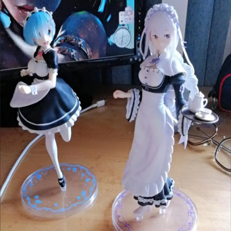 مجموعة شخصيات بانداي إيشيبان كوجي الأصلية: صفر - بدء الحياة في عالم آخر - مجموعة شخصيات إميليا آند ريم - نموذج شخصيات PVC قابلة للجمع