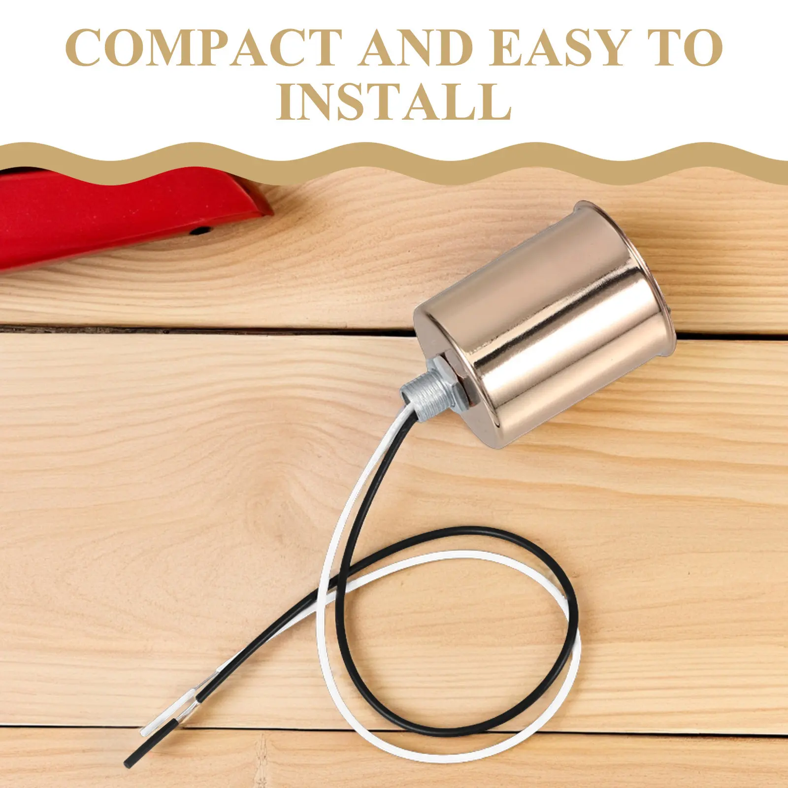 Ceramic Lamp Holder Socket Screw Base with Wire for Table Pendant Ceiling Light DIY Replacement Parts