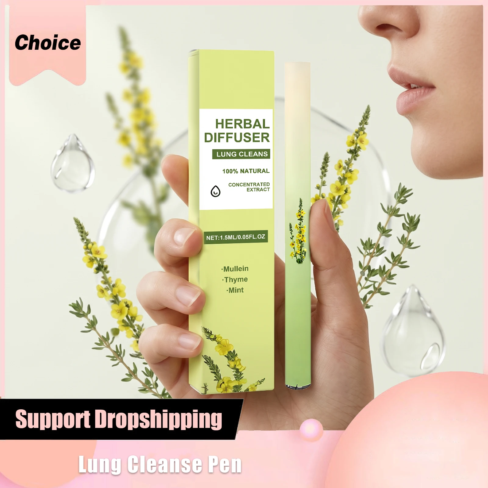 Diffuser Lung Cleaning Pen Air Freshening Relaxation Repair Damaged Lung Tissue Purifying Respiratory Fragrance Diffusion Pen
