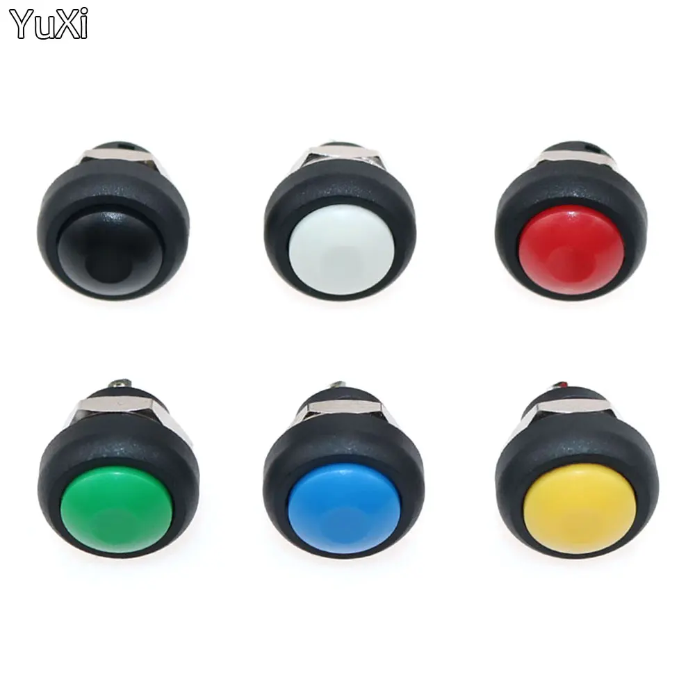 

6Pcs PBS-33B Push Button Switch 21*18MM Small Waterproof Self-reset Switch Round Power Lock-free Reset Switch Spherical