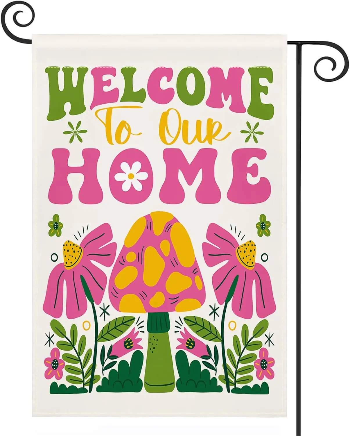 Double Sided Cartoon Dreamy Spring And Summer Garden Flag -12 × 18 Inches Welcome Theme Polyester Fiber Fresh Style Courtyar SSL