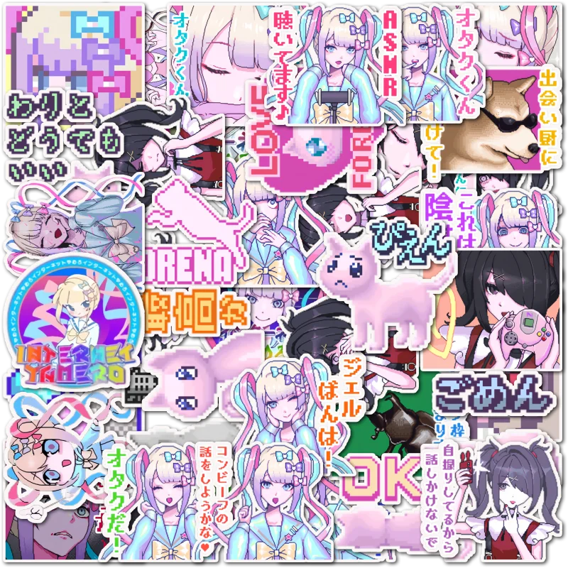 Anchor Girl Game Sticker, süße Mädchen-Manga-Pixel-Sticker für DIY-Dekoration verschiedener Accessoires – Detail 5
