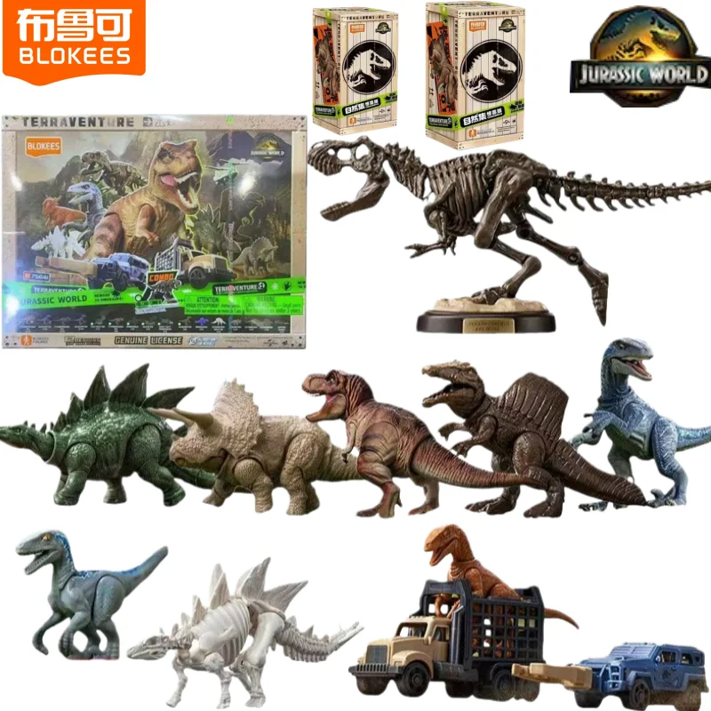 BLOKEES Baustein Mann Natürliches Set -Jurassic Period World Dinosaurier Dinosaurier Montagemodell Blind Box Spielzeug Kindergeschenke
