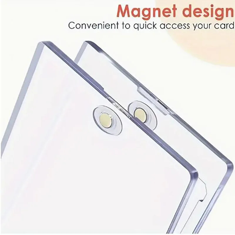 1/2 قطعة حامل البطاقة المغناطيسية جيب الوحش بطاقات حماة البلاستيك الصلب الأكمام التجارة عرض حالة البيسبول بطاقة رياضية #6