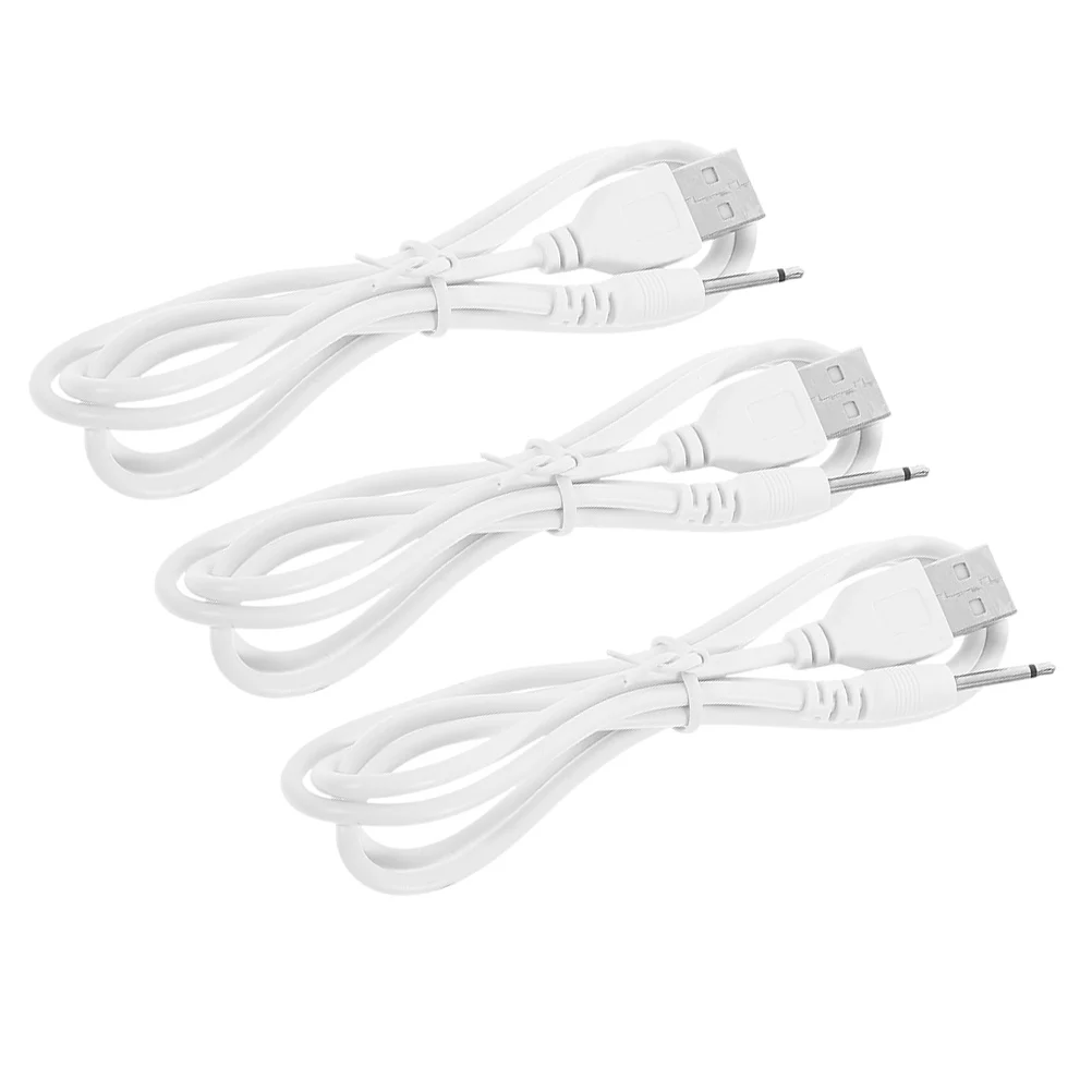 

3pcs Fast Charging Cable Usb To Dc Zinc Alloy Replacement Cord For Massager Beauty Devices Moon Lamp Night Light Portable
