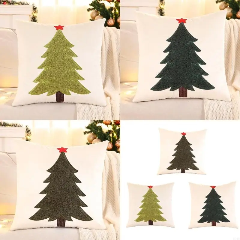 

Фестиваль Рождественская елка с вышивкой наволочка голландский флисовый материал украшение дома зимний аксессуар B03E