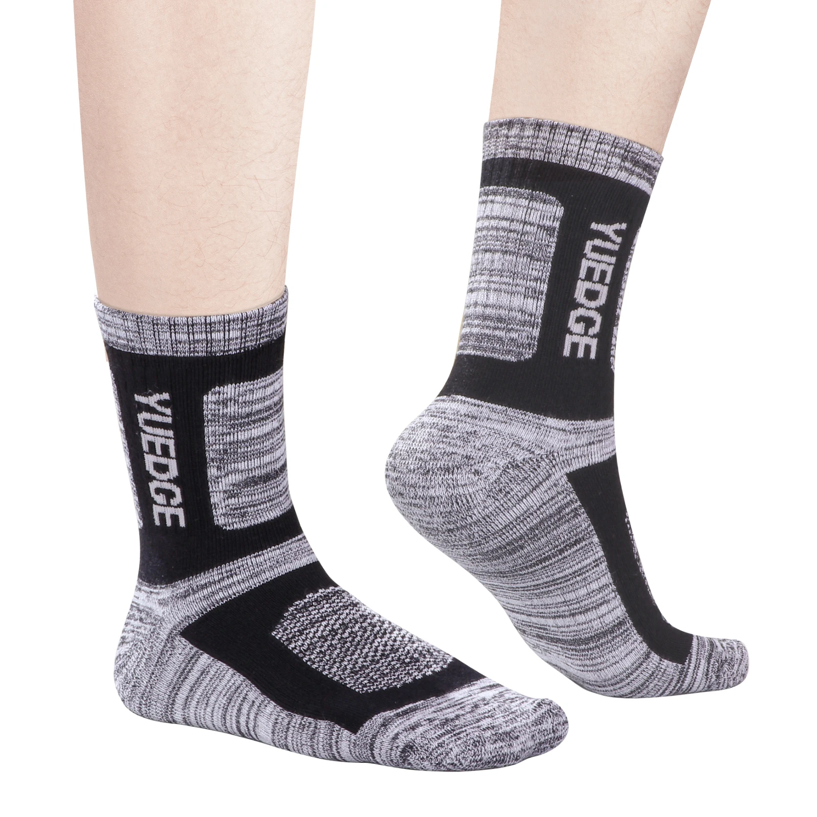 YUEDGE メンズ ハイキング ソックス 吸湿発散性 メンズ ソックス 防臭 ワークソックス パッド入りコットン セーフティ ウエスタン ミリタリー ブーツ ソックス