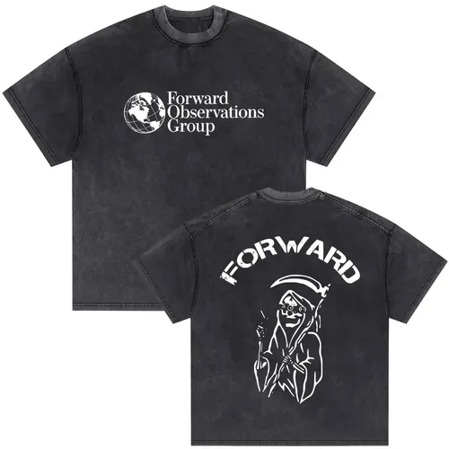 Imagen 2 del producto Camiseta Vintage lavada del grupo de observaciones hacia adelante, camisetas gráficas de esqueleto, camiseta de algodón de gran tamaño para hombre, camisetas góticas Punk para hombre