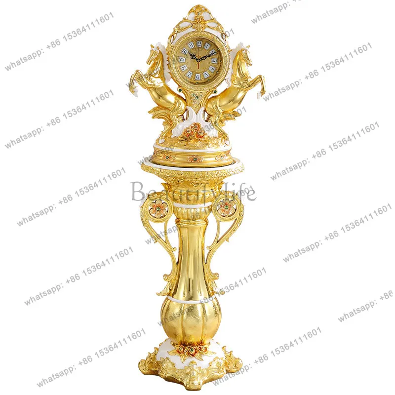 European floor clock vertical ornament Ma American luxury decoration station pendulum clock