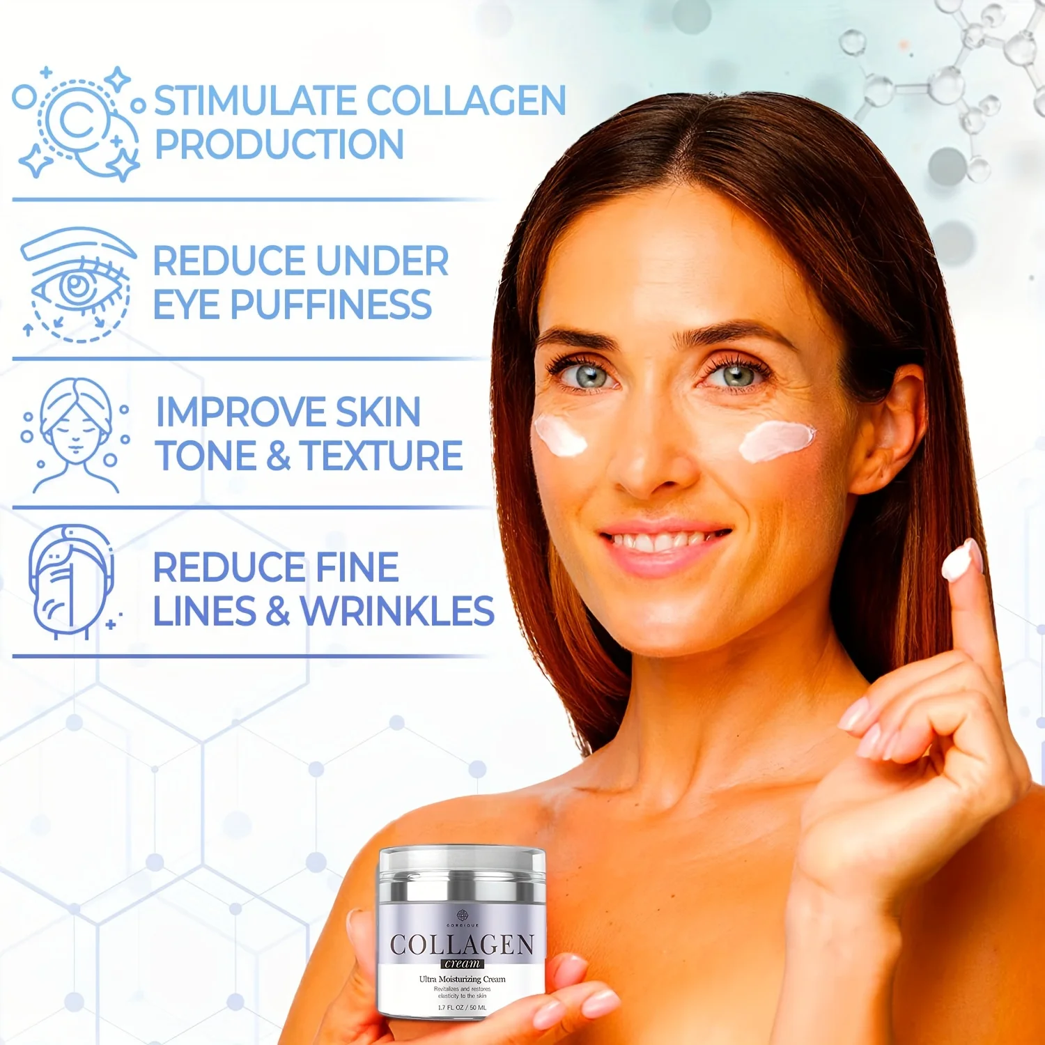 Collagen Face Moisturizer Ultra Moisturizing Cream Avoids Wrinkles Improves The Firmness and Elasticity of The Skin